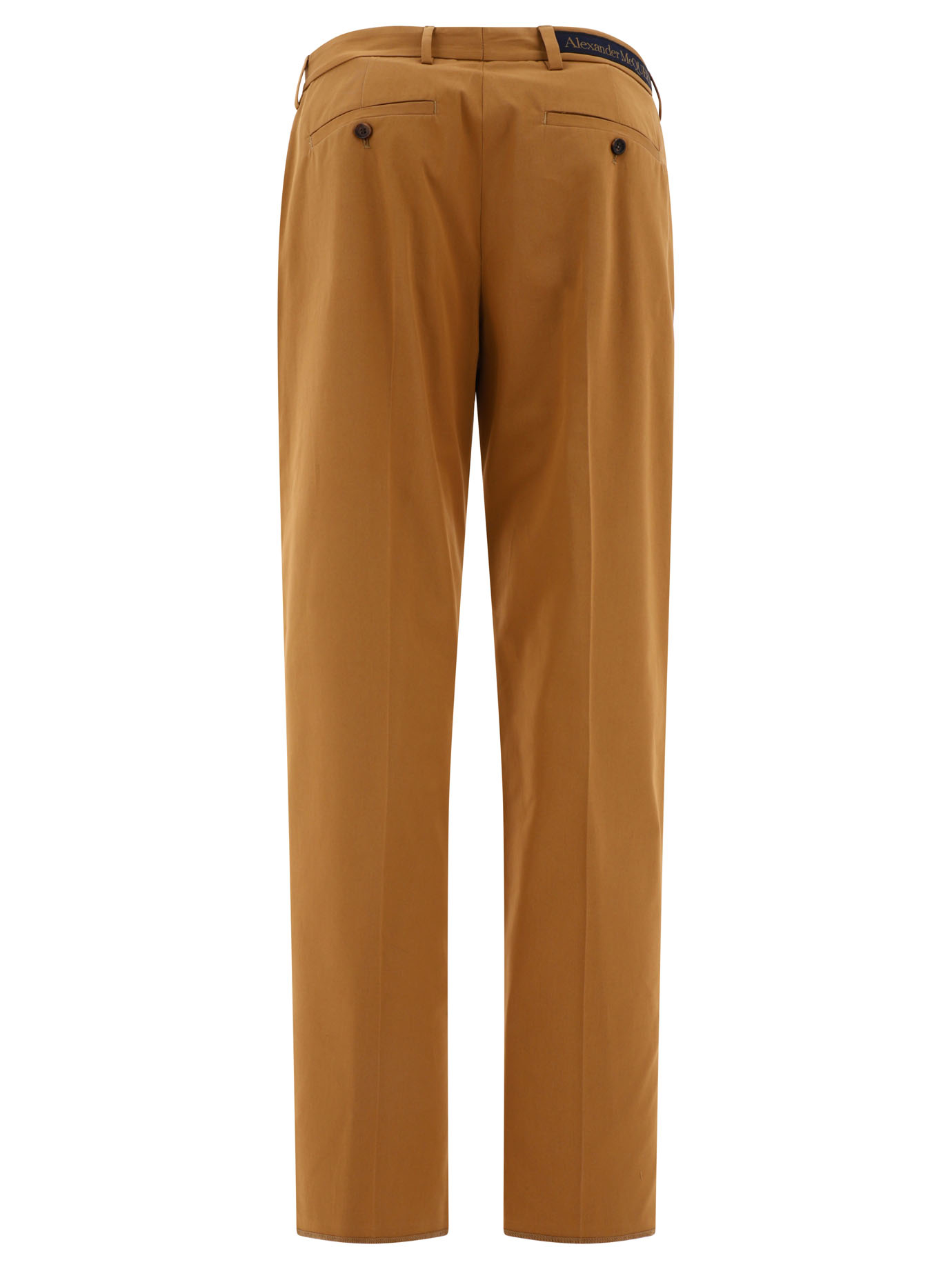 ALEXANDER MCQUEEN Brown Tailored trousers with back logo